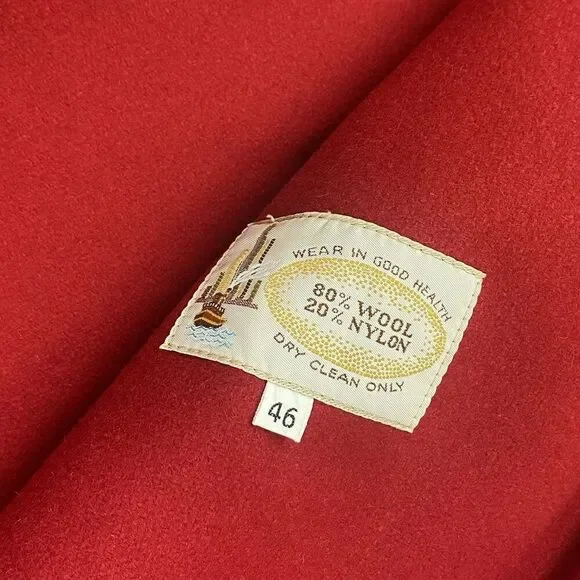 Harbor Master Trench Coat Mens Size 46 Navy Blue Wool Liner Made In USA - Picture 9 of 9